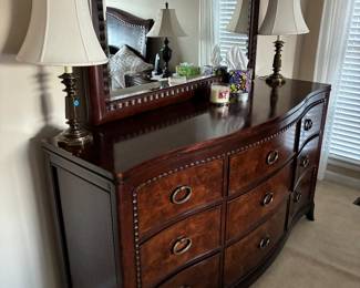 Universal furniture bedroom suit. Includes chest dresser, night stand and head and foot board.