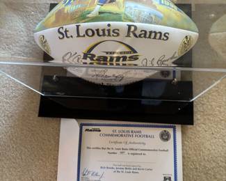 SIGNED BY RICH BROOKS JEROME BETTIS,KEVIN CARTER OF THE ST. LOUIS RAMS