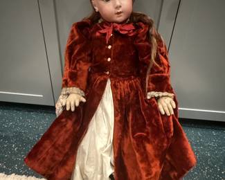 Lovely Jumeau Triste Doll #12, 36” impeccable head, clothing