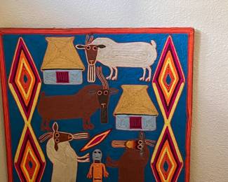 Huichol yarn painting
