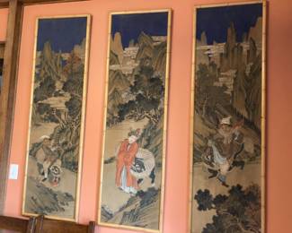 Chinese Silk Paintings purchased c. 1940. Clients grandfather in military service in China.