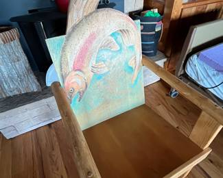 Hand carved and painted chair