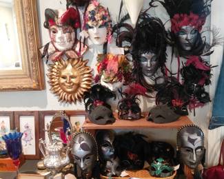 Large Collection of Venetian Masks