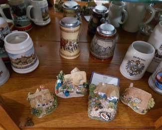 German Steins and lilliput lane cottages