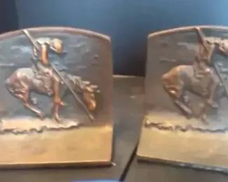 Bronze Bookends End Of The Trail