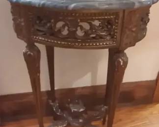 Vintage Carved Wood Occasional Table 