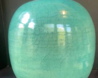 Large Teal Chinese Urn vase