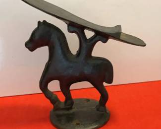 Antique Cast Iron Equestrian Shoe Shine