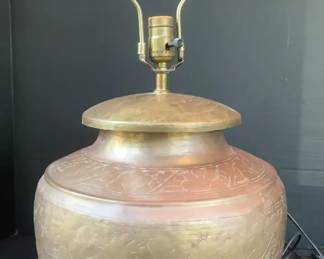 MCM Brass Urn Etched Lamp