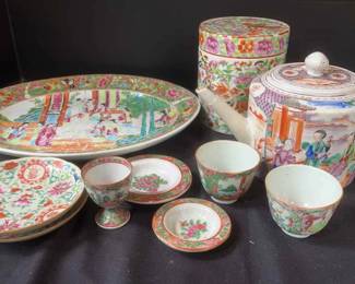 Assorted Antique Chinese Tea Serveware