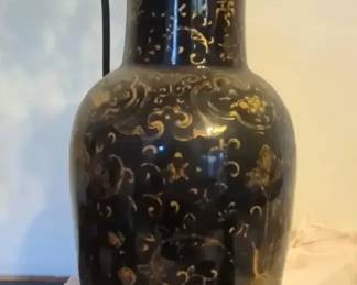 Chinese Mirror Black Lamps