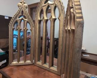 Gold Triptych Mirrors