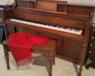 Soft touch vintage Story & Clark piano (and yes, there is an amazing selection of both book and sheet music available)