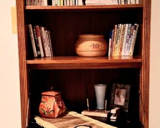 Vintage drop-down secretary w/ 3 drawers and 2 shelves