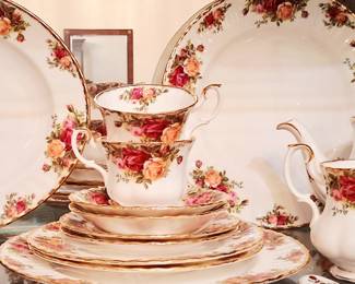 Several sets of antique china in pristine condition and ready to turn your holiday table into a holiday dream!
