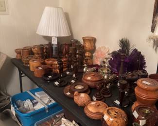 Monkey pod wood candlesticks