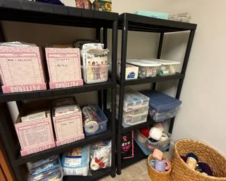 Patterns, thread, yarn, sewing supplies, crochet, and more