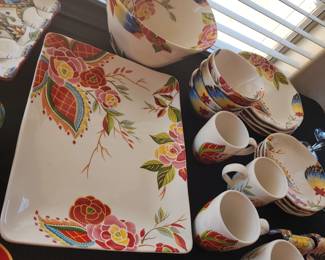 Talavera-Style Floral Dinnerware Set – Hand-Painted Mexican Ceramic Plates, Bowls, and Mugs