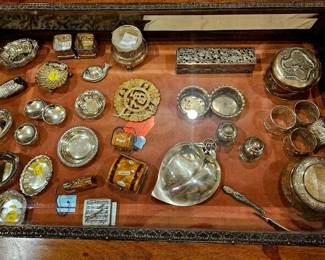 Sterling, jade and Limoges boxes