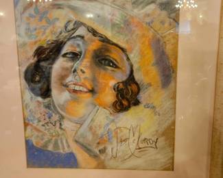 Original signed pastel, turn of last century 