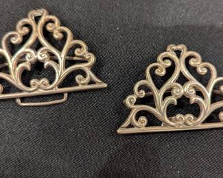 Victorian sterling belt buckle, so amazing catch clasp in middle