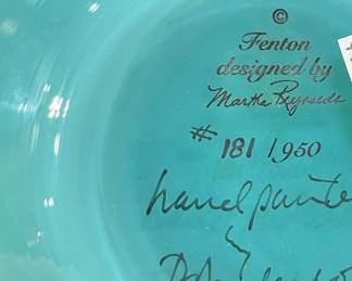 Fenton Signed, Dated and Numbered Rare
