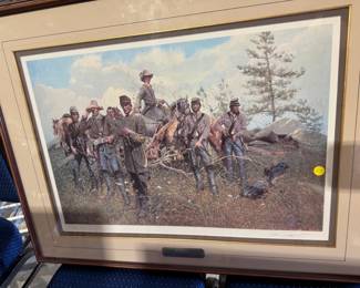 S Kirk & Son Sterling flatware, World War I US Signal Corps mirror, Jim Shore Christmas decor, beaded holiday placemats, The Grinch is in the Gingerbread houses, original antique etchings, signed Lithographs