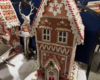 S Kirk & Son Sterling flatware, World War I US Signal Corps mirror, Jim Shore Christmas decor, beaded holiday placemats, The Grinch is in the Gingerbread houses