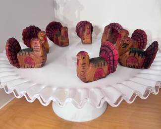 WOODEN CARVED TURKEYS