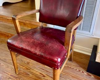 Leather wood chair