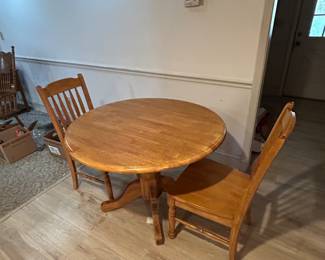 Wooden Table with 2 chairs 