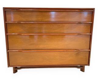 A Mid-Century Modern Four-Drawer Chest by Hickory Manufacturing Company, Genuine Mahogany