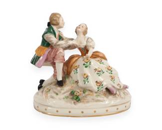 Dresden Porcelain Victorian Courting Couple Figural Group