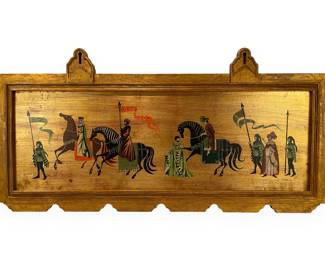 A Decorative Panel Depicting 'Pegam in Lambergar', Signed Karen