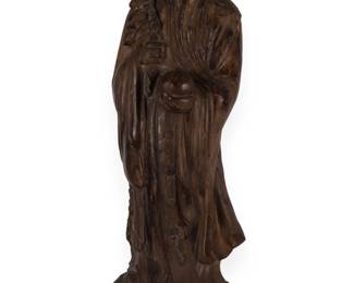 Chinese Carved Wood Figure of Shouxing, God of Longevity