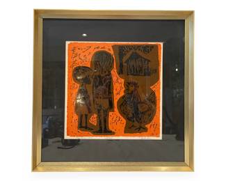 David Weidman (1921-2014), 'Children & Pet', Signed and Numbered Print