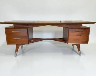 Alma "Sculptura" Mid-Century Modern Floating Top Executive Desk