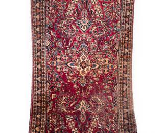 Antique Persian Sarouk Hand-Knotted Wool Pile Rug