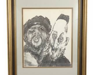 A 20th Century Monochromatic Print, 'Singers', Dated 1974