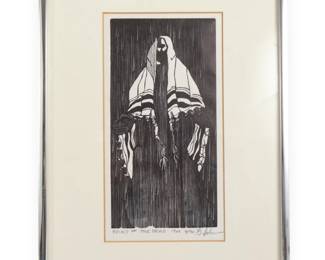 B. Sohm (20th Century), 'Spirit of the Dead,' Woodcut or Linocut, 1969