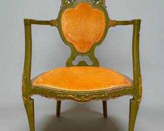 An Italian Venetian Rococo Polychrome 'Lacca' Armchair, circa 1750