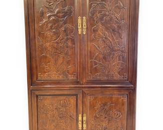 Henredon Furniture Villa Borghese Collection Solid Walnut Chinoiserie Armoire