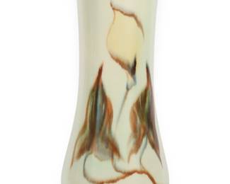 A Mid-Century Modern Vontury Porcelain Vase with Yellow Flower Motif