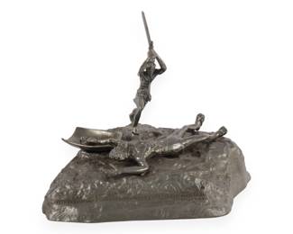 Yaacov Heller PTL Club David and Goliath Pewter Sculpture