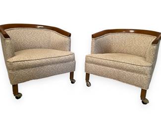 A Pair of Tomlinson Pavane Occasional Barrel Chairs