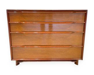 A Mid-Century Modern Genuine Mahogany Four-Drawer Chest by Hickory Manufacturing Company