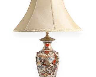 A Japanese Satsuma Table Lamp