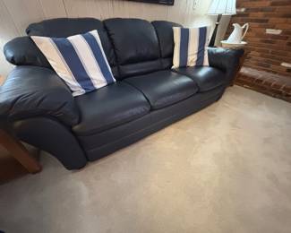 NAVY SOFA WITH MATCHING CHAIR