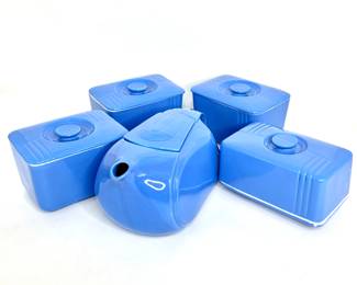 Blue Hall China Teapot and Canister Set