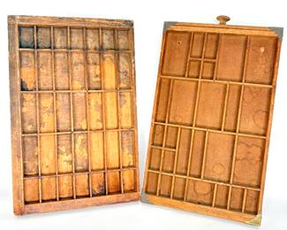 Set of 2 Vintage Shadowboxes / Print Trays